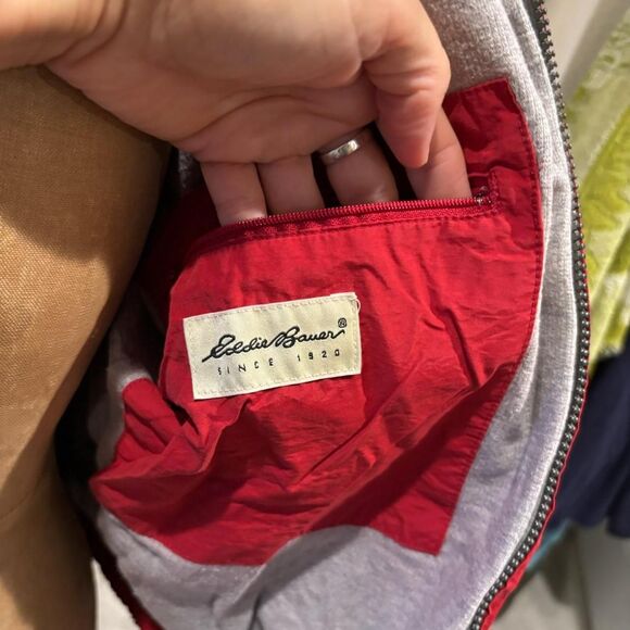 Vtg. 90s Eddie Bauer windbreaker jacket with cotton lining. Size M. - Picture 5 of 6